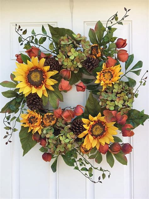 Hydrangea <b>Wreaths</b> for Front Door,<b>Fall</b> Spring Handmade Hello <b>Wreath</b> for Indoor Outdoor Decor,Farmhouse <b>Wreath</b> (17. . Walmart fall wreaths